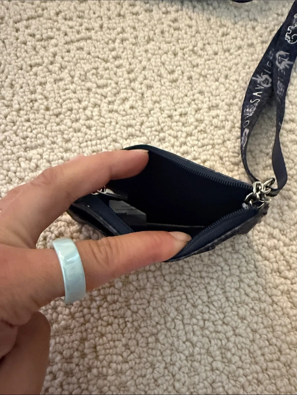 ivory ella Black and Purple Cardholder Lanyard with Key Ring